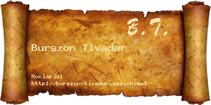 Burszon Tivadar névjegykártya